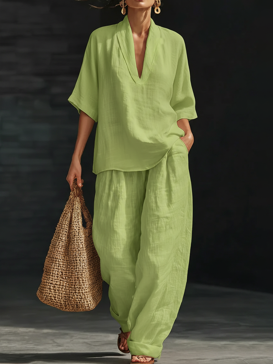 ✨✨Last Day 49% OFF🎁Casual And Cozy Minimalist Linen Two-piece Set