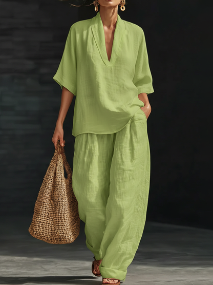 ✨✨Last Day 49% OFF🎁Casual And Cozy Minimalist Linen Two-piece Set