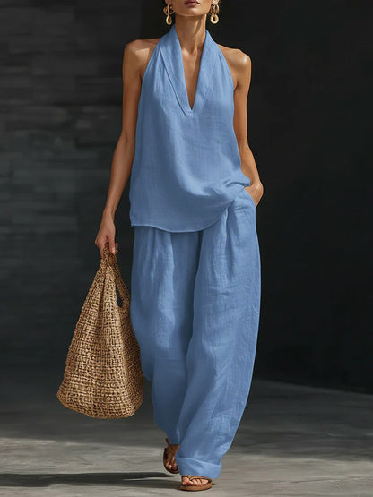 🎁New Arrivals🔥 Women's Casual and Cozy Minimalist Linen Two-Piece Set