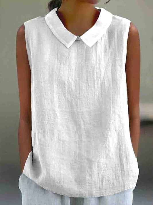 🎁CLEARANCE SALE🔥Women's Casual Cotton And Linen Peter Pan Tank Top