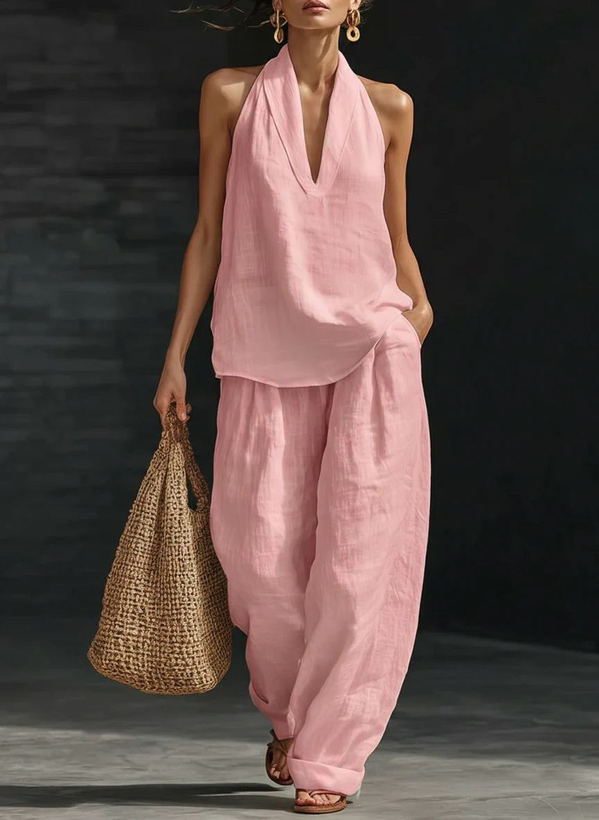 🎁New Arrivals🔥 Women's Casual and Cozy Minimalist Linen Two-Piece Set