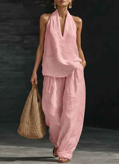 🎁New Arrivals🔥 Women's Casual and Cozy Minimalist Linen Two-Piece Set