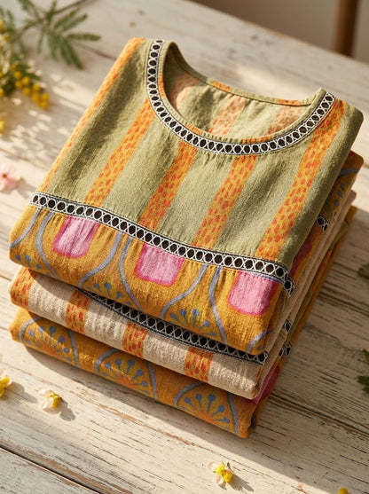 🎁New Arrivals🔥 Women's Vintage Abstrct Casual Loose Blouse Shirt