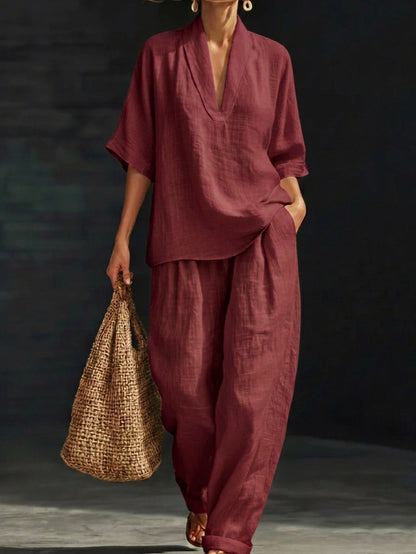 ✨✨Last Day 49% OFF🎁Casual And Cozy Minimalist Linen Two-piece Set