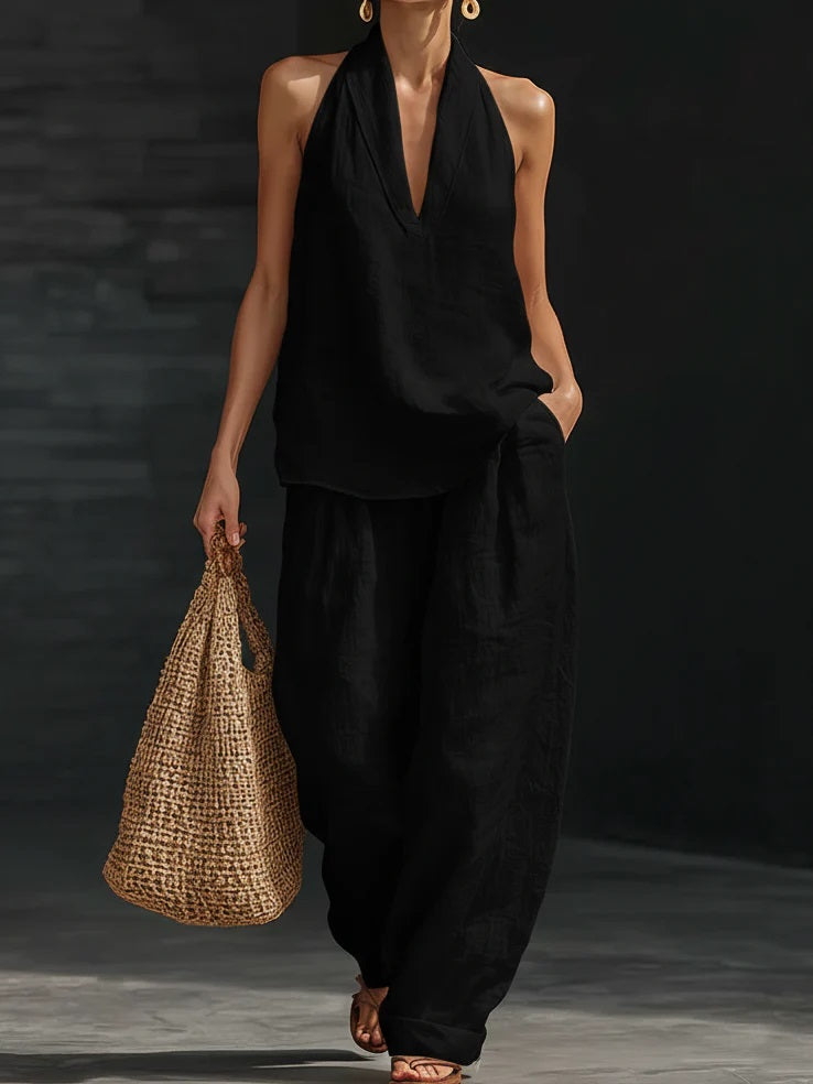 🎁New Arrivals🔥 Women's Casual and Cozy Minimalist Linen Two-Piece Set