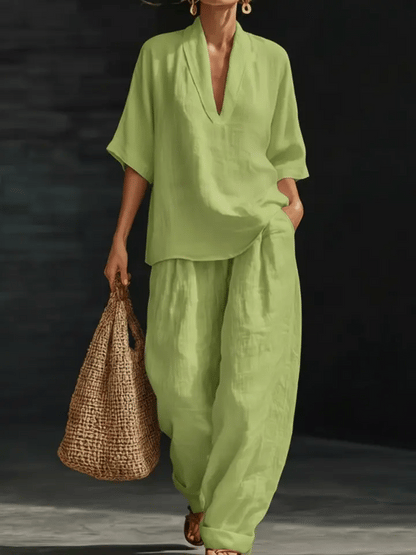 ✨✨Last Day 49% OFF🎁Casual And Cozy Minimalist Linen Two-piece Set