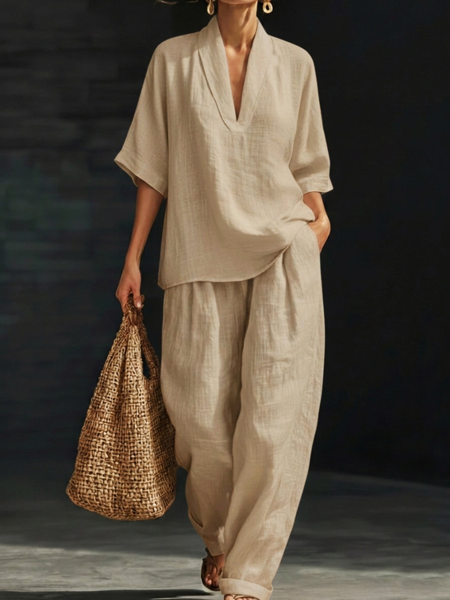 ✨✨Last Day 49% OFF🎁Casual And Cozy Minimalist Linen Two-piece Set