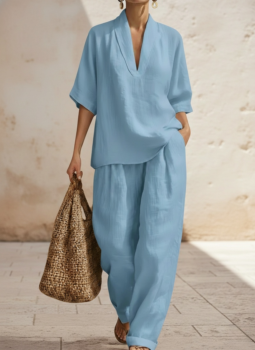 🎁New Arrivals🔥 Women's Casual Cozy Minimalist Linen Two-piece Set