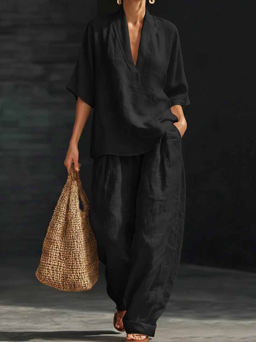 ✨✨Last Day 49% OFF🎁Casual And Cozy Minimalist Linen Two-piece Set