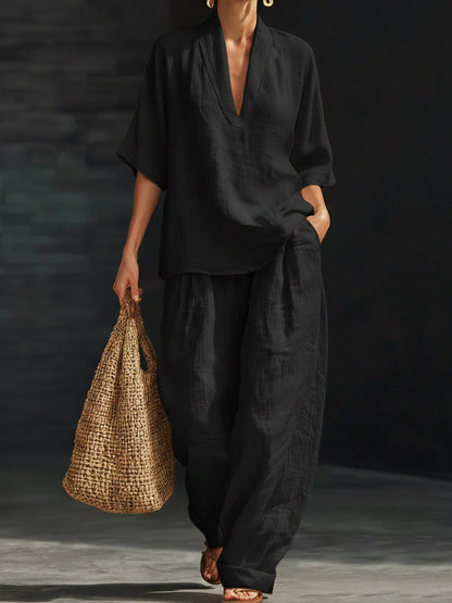 ✨✨Last Day 49% OFF🎁Casual And Cozy Minimalist Linen Two-piece Set