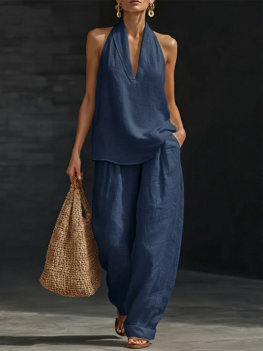 🎁New Arrivals🔥 Women's Casual and Cozy Minimalist Linen Two-Piece Set