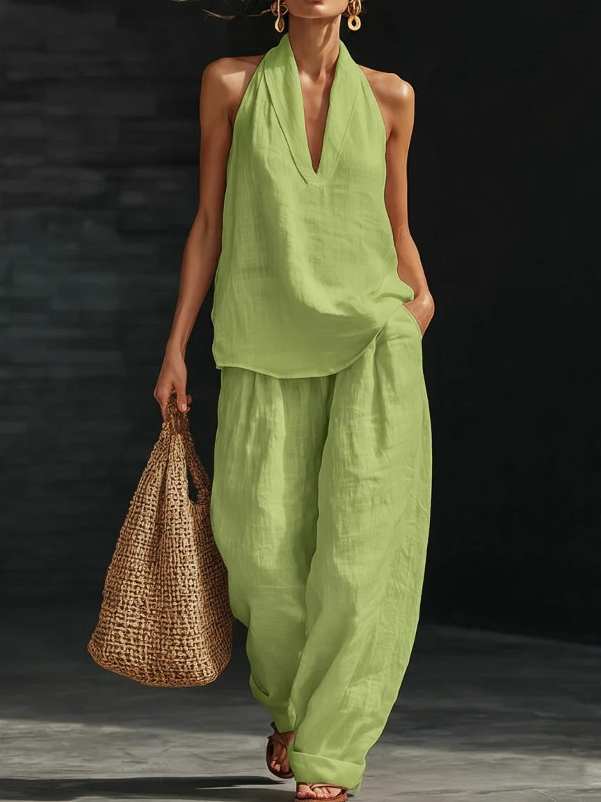 🎁New Arrivals🔥 Women's Casual and Cozy Minimalist Linen Two-Piece Set