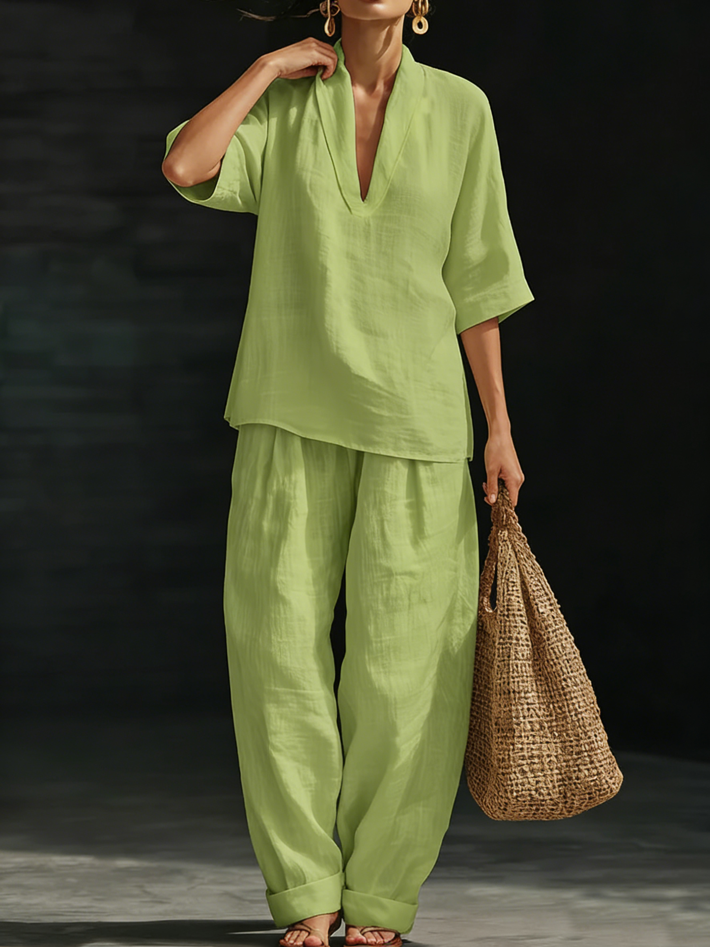 ✨✨Last Day 49% OFF🎁Casual And Cozy Minimalist Linen Two-piece Set
