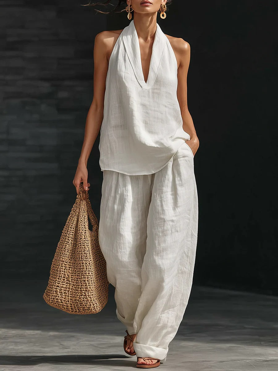 🎁New Arrivals🔥 Women's Casual and Cozy Minimalist Linen Two-Piece Set