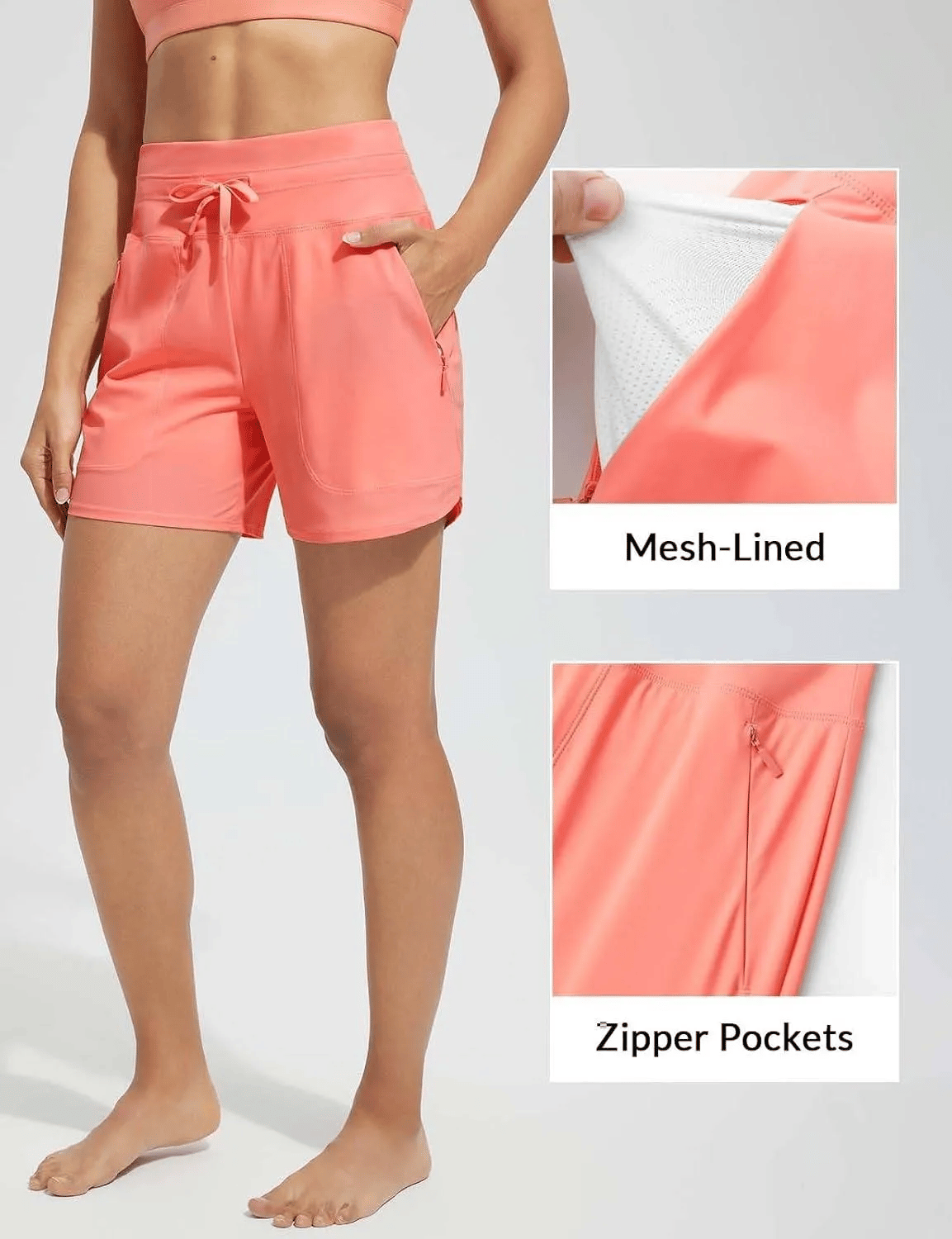 🎁New Arrivals🔥Women's 5" Swim Board Shorts High Waisted Quick Dry Swimsuit Swimming Bottoms