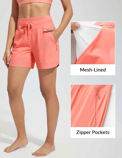 🎁New Arrivals🔥Women's 5" Swim Board Shorts High Waisted Quick Dry Swimsuit Swimming Bottoms