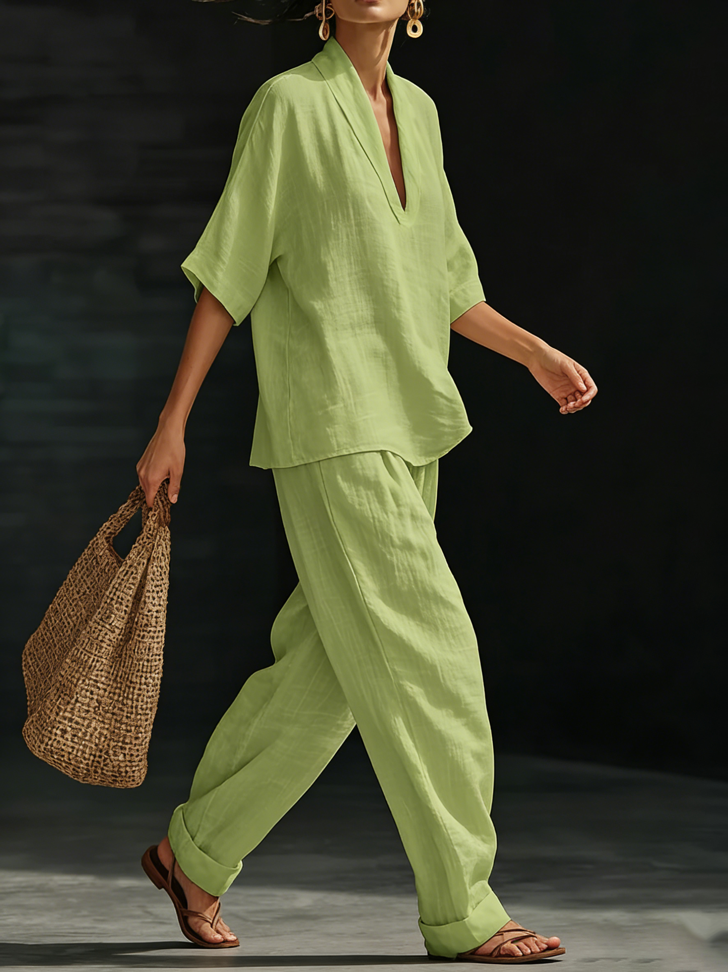 ✨✨Last Day 49% OFF🎁Casual And Cozy Minimalist Linen Two-piece Set