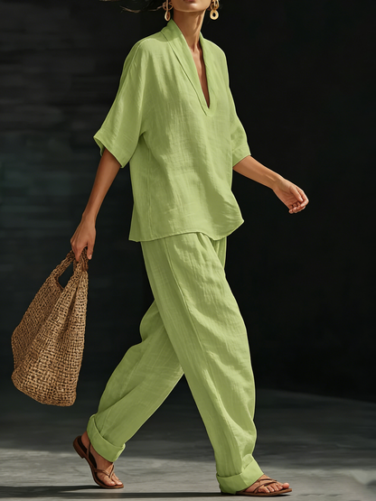 ✨✨Last Day 49% OFF🎁Casual And Cozy Minimalist Linen Two-piece Set