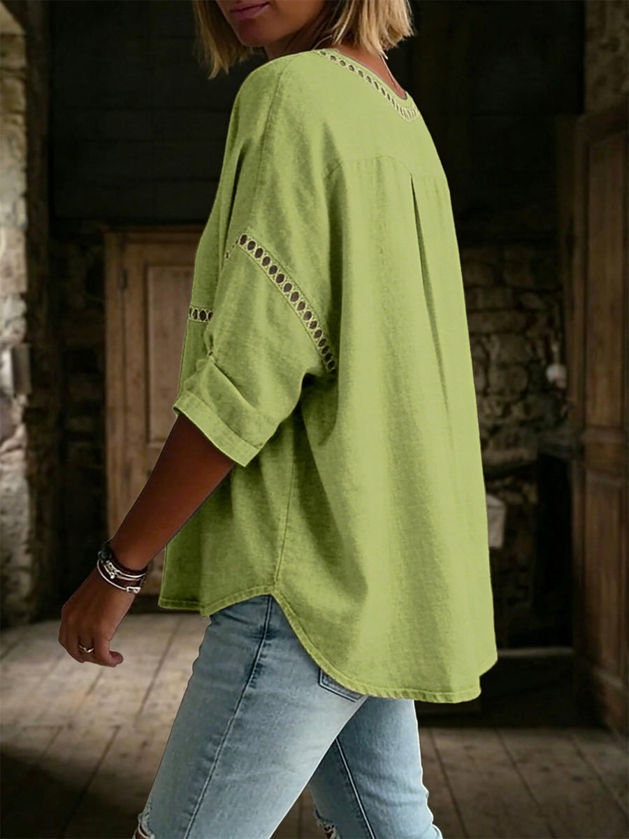 🎁New Arrivals🔥 Women's Vintage Casual Loose Linen Blouse Shirt