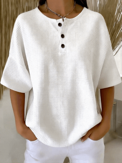 🎁New Arrivals🔥Casual Waffle Henry Collar Sweatshirt