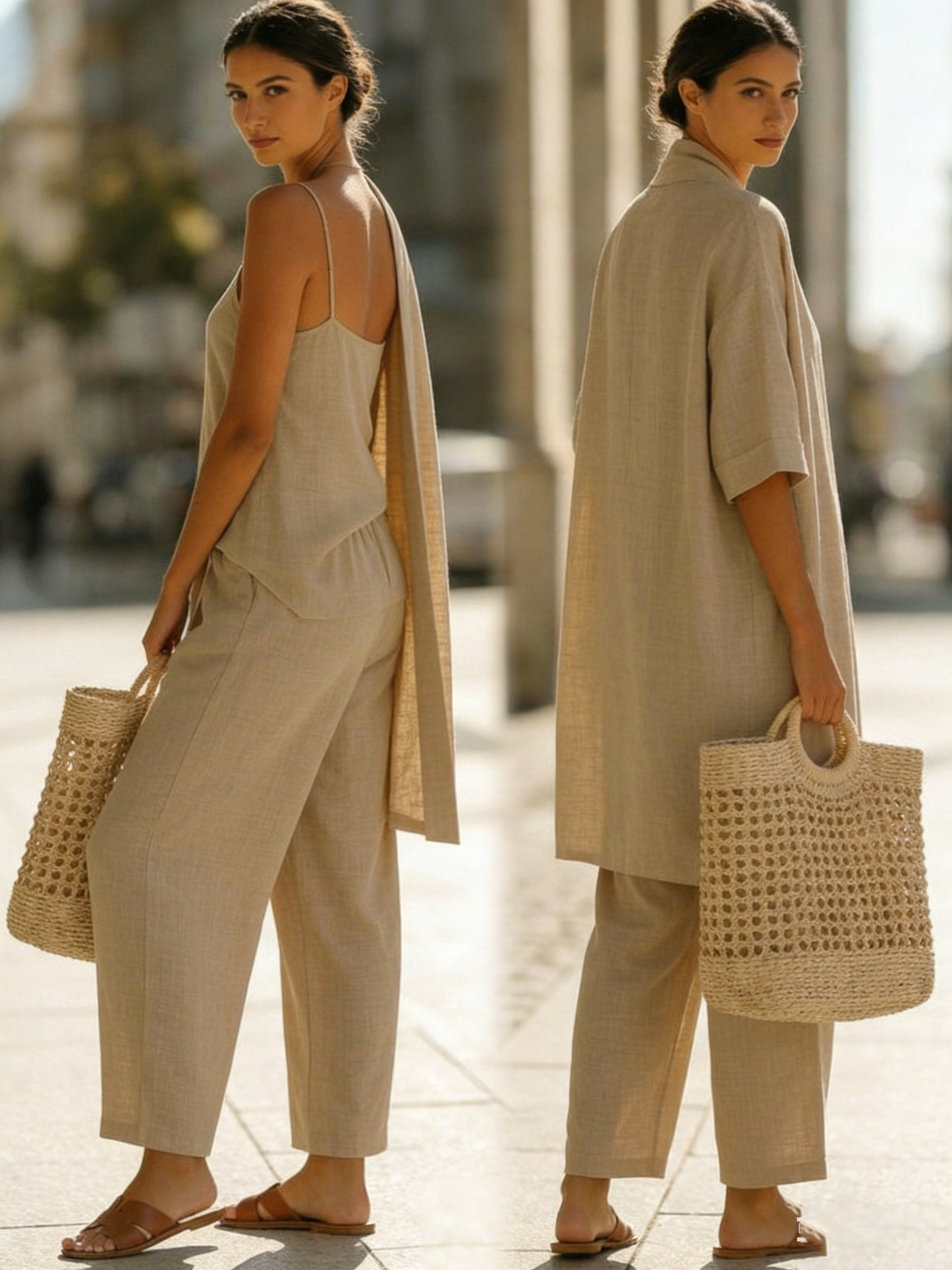 🎁New Arrivals🔥Minimalist Linen-cotton Three-piece Set - Comfortable For Everyday Wear