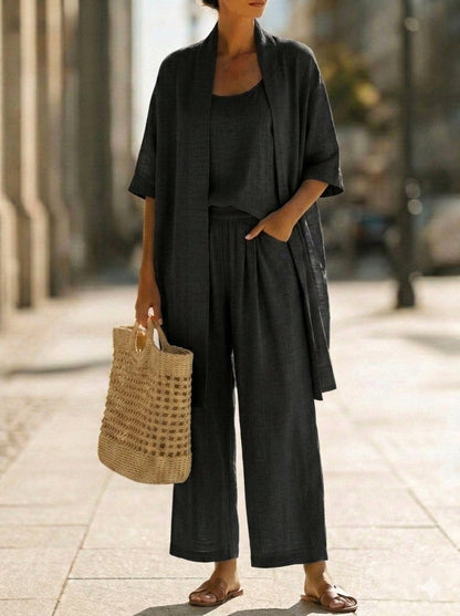 🎁New Arrivals🔥Minimalist Linen-cotton Three-piece Set - Comfortable For Everyday Wear