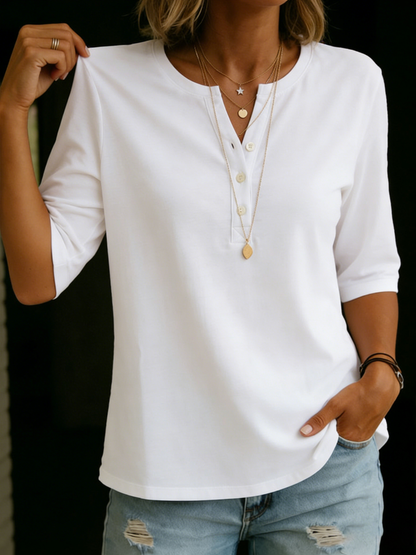 🎁New Arrivals🔥Classic Henley Collar 100% Cotton T-shirt