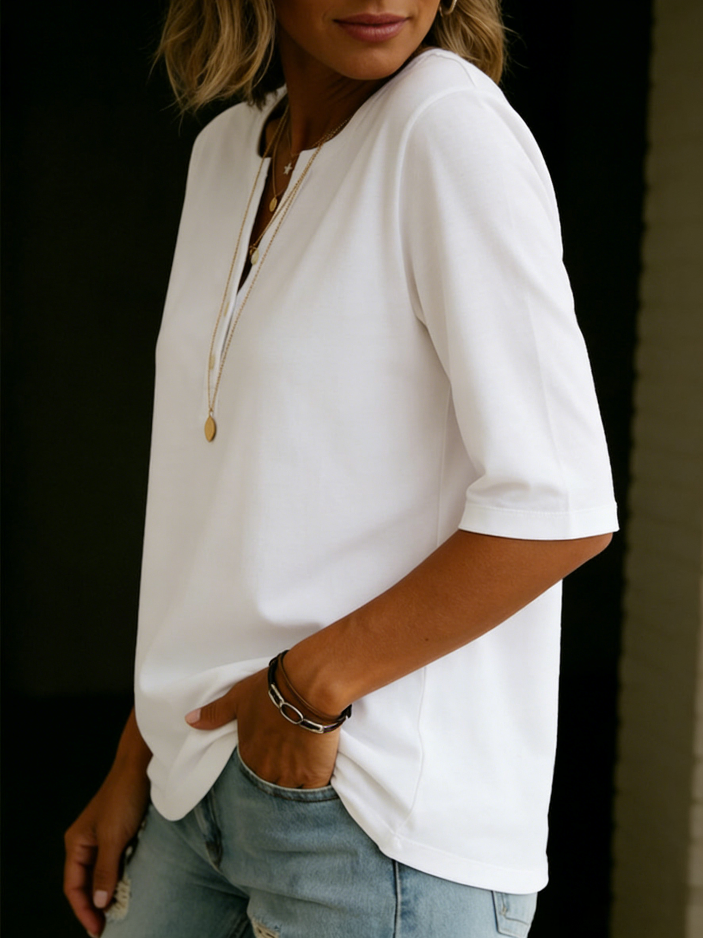 🎁New Arrivals🔥Classic Henley Collar 100% Cotton T-shirt